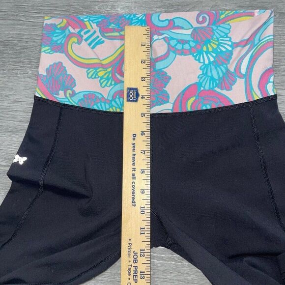 Lilly Pulitzer Vinyasa Fold Over Legging Pants Flare Black Women’s Small Yoga - Picture 6 of 14